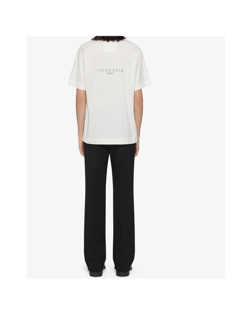 Givenchy White Logo Printed Crewneck T-Shirt for men