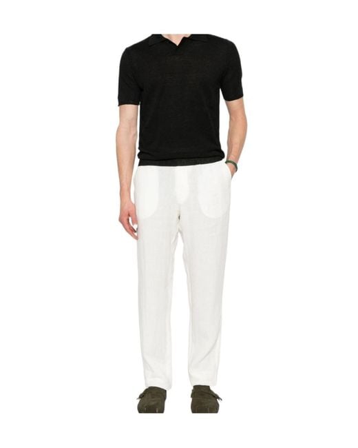 Roberto Collina Black Linen T-Shirt for men