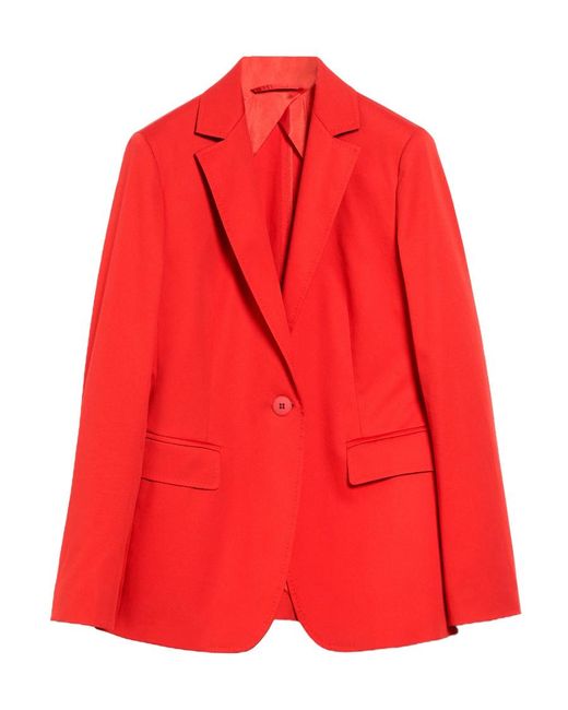 Max Mara Red Single-Breasted Blazer