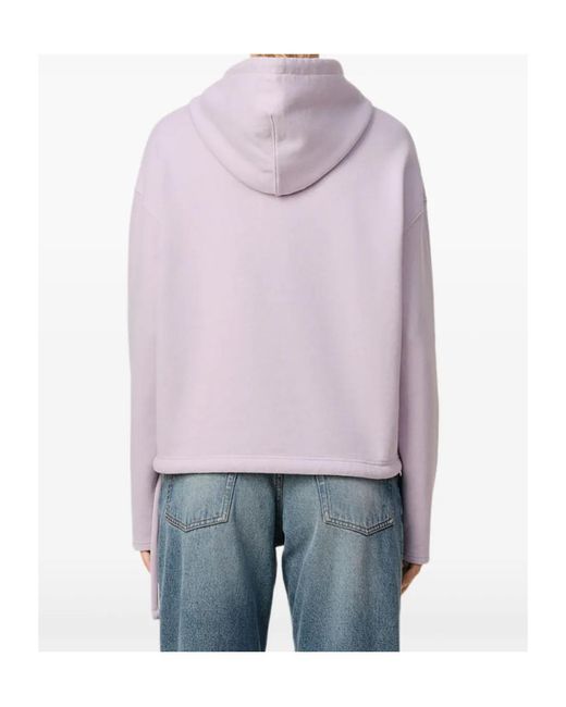 AMI Purple Ami Ami De Coeur Cropped Fleece Hoodie