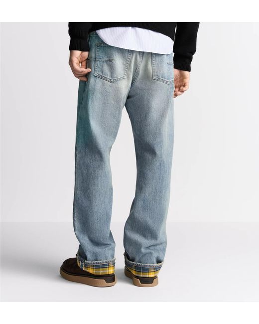 Dior Blue Logo Patch Straight-Leg Jeans for men
