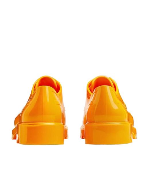 Bottega Veneta Orange Rubber Lace-Up Casual Shoes for men