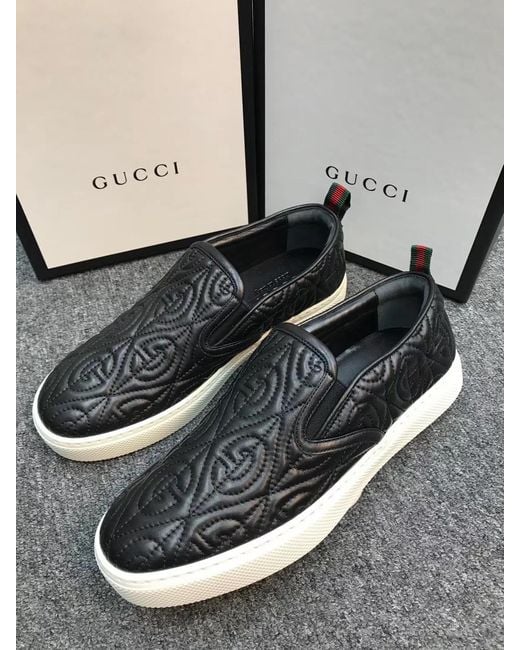 Gucci Black G Quilted Casual Sneakers for men