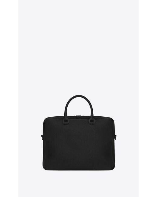Saint Laurent Black Logo-Stamp Briefcase for men