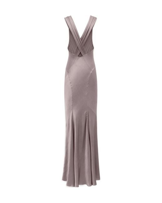 Saint Laurent Purple Cross-Back V-Neck Dress
