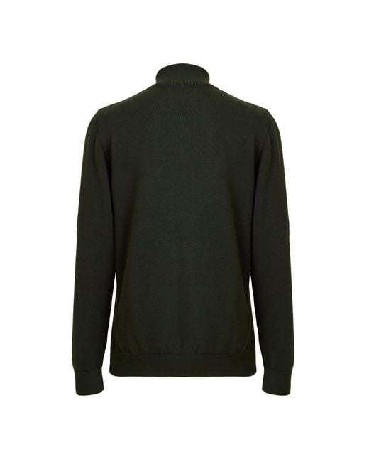 Barbour Green Quarter-Zip Knit Jumper for men