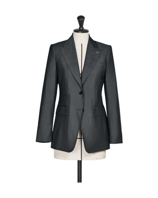 Max Mara Blue Single-Breasted Long-Sleeved Blazer