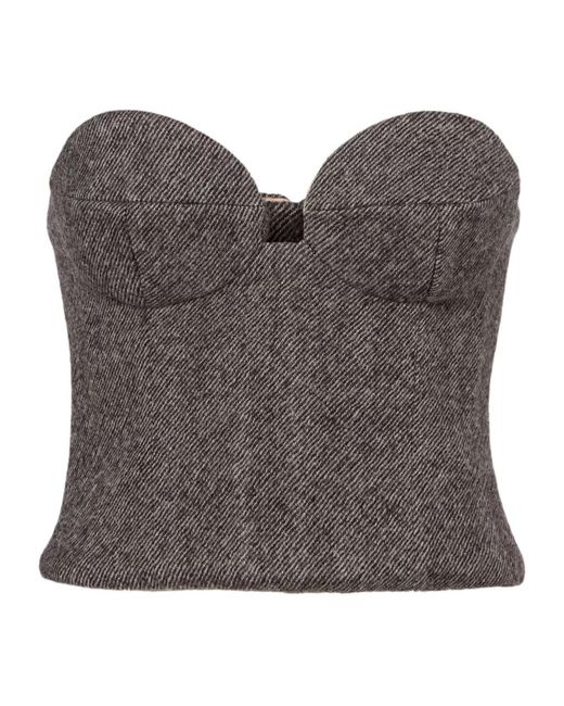 Magda Butrym Gray Wool-Blend Corset