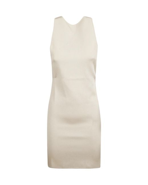 Saint Laurent White Crewneck Sleeveless Dress