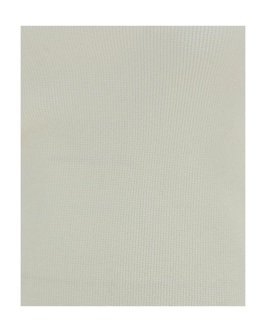 Balmain White Fine Knit Turtleneck Jumper