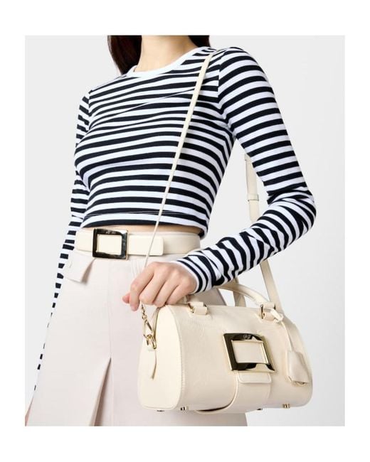 Roger Vivier Natural Belle Vivier Mini Bowling Bag
