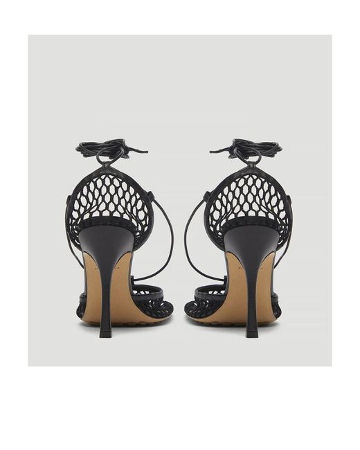 Bottega Veneta Black Stretch Leather-Trimmed Mesh Pumps
