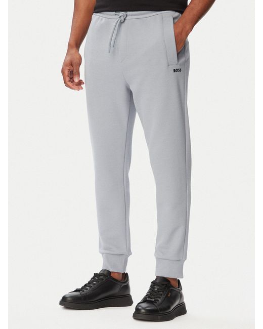 Boss Gray Two-Piece Set With Long-Sleeved Zip-Up Jacket for men