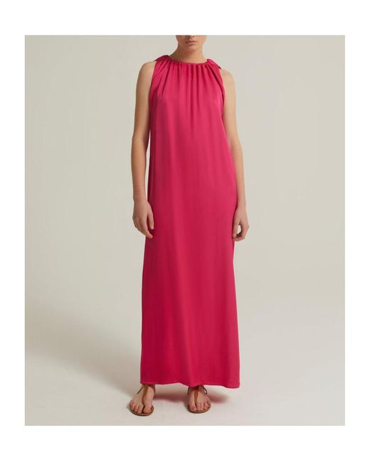 Yves Salomon Pink Belted Maxi Dress