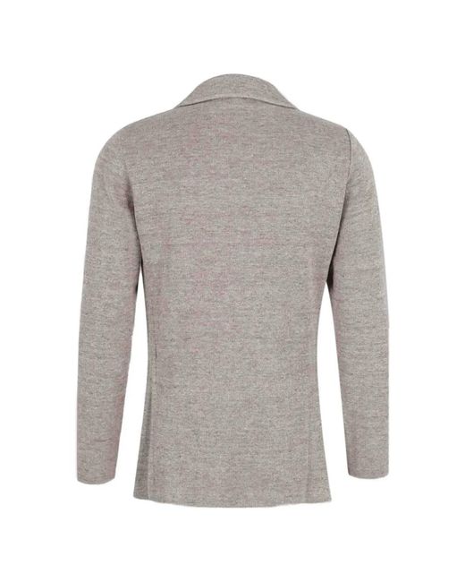 Lardini Gray Single Breasted Knit Jacket for men