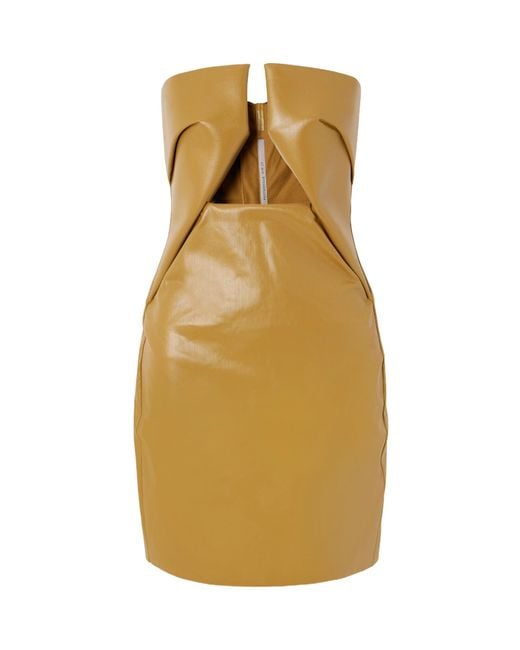 Rick Owens Yellow Hollowed-Out Detail Dress