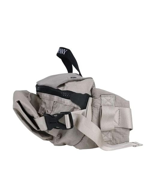 C P Company Gray Logo-Embroidered Belt Bag for men