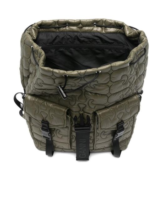 Ganni Black Quilted Backpack