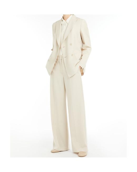 Weekend by Maxmara White Nervoso Double-Breasted Tailored Blazer