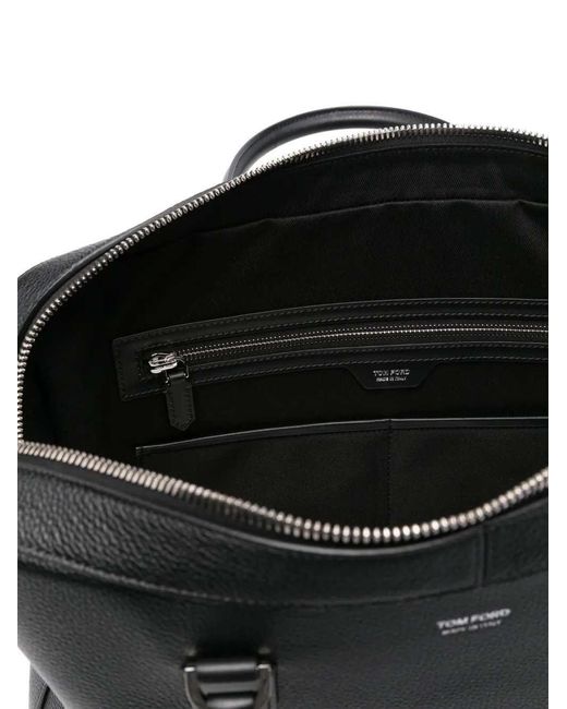 Tom Ford Black Top Handle Briefcase for men