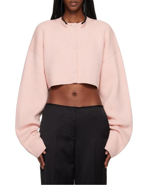Totême Pink Buttoned Round-Neck Cardigan