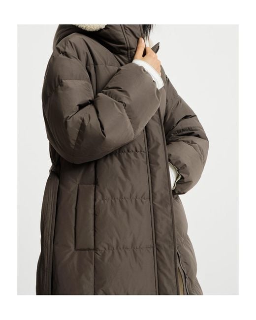 Brunello Cucinelli Brown Long-Sleeved Down Jacket