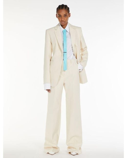 Sportmax White Anselmo Single-Breasted Tailored Blazer