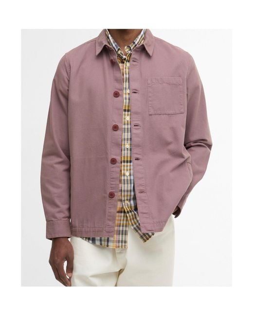 Barbour Purple Button-Down Shirt Jacket for men