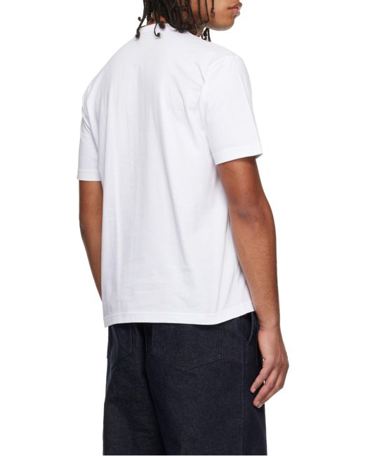 Comme des Garçons White Comme Des Garçons Homme Logo Printed Crewneck T-Shirt for men
