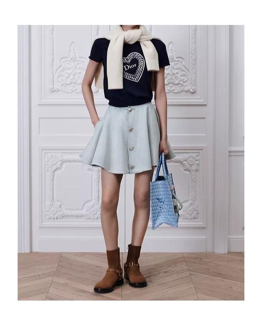 Dior Blue Qixi Short-Sleeved Sweater