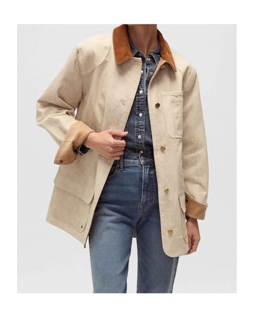 Veronica Beard Natural Abbas Notched Collar Jacket