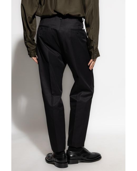 DSquared² Black One Pleat Pants for men