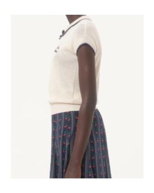 Valentino Natural Bow Detailed Short-Sleeved Jumper