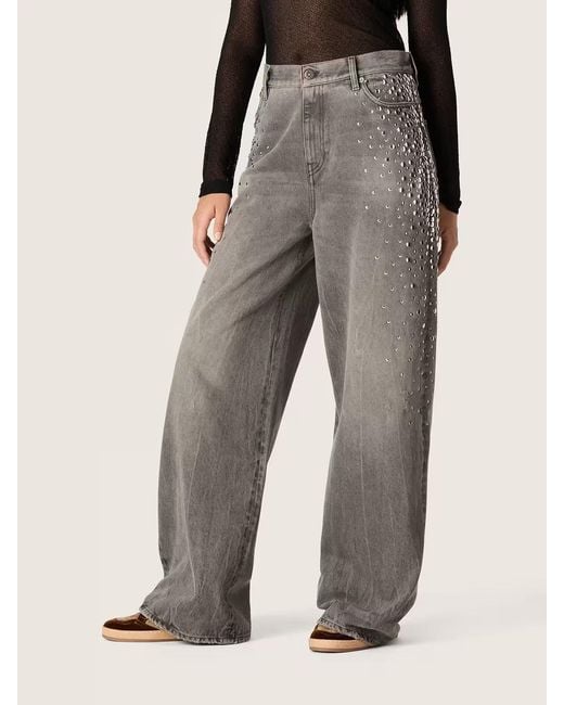 Golden Goose Deluxe Brand Gray Studded Boyfriend Jeans