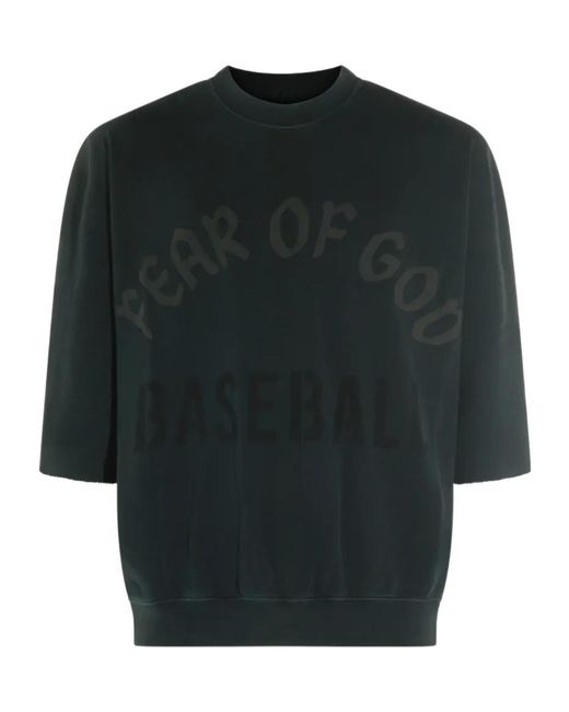 Fear Of God Black Short-Sleeved Crew Neck Sweatshirt for men