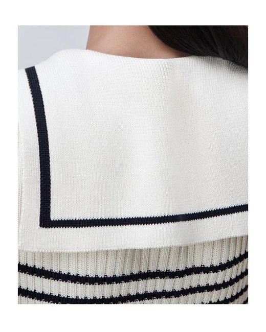 Dior White Iviera Marinière Sweater With Sailor Collar