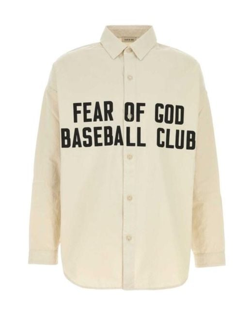Fear Of God White Logo-Print Shirt for men
