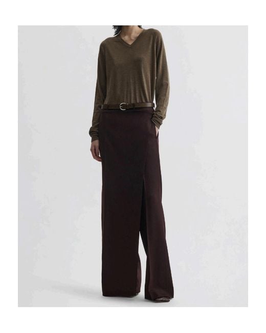 Phoebe Philo Brown Wool Apron Casual Pants