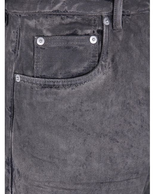 Rick Owens Gray Faded Whiskered Jeans for men