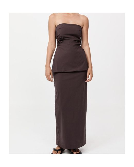 St. Agni Brown Sleeveless Strapless Top