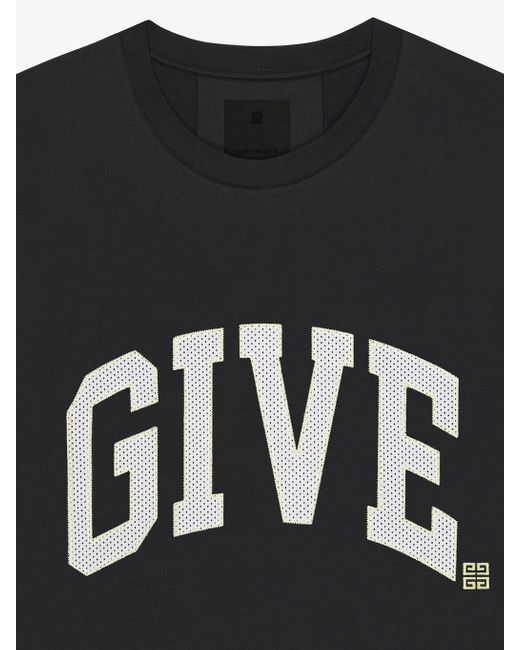Givenchy Black 4G Embroidered Crewneck T-Shirt for men