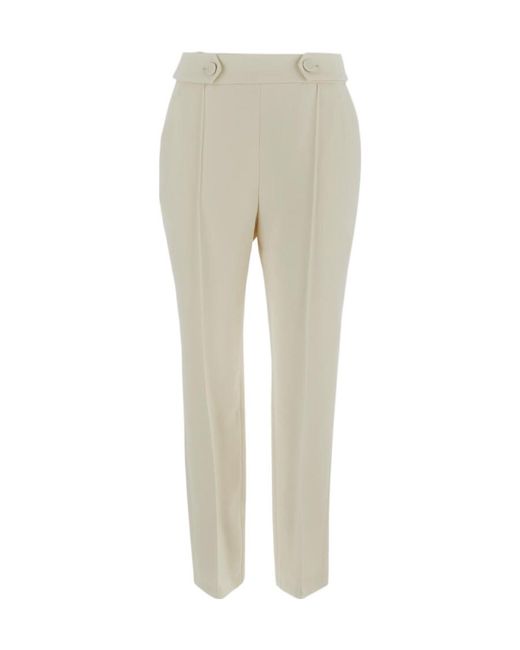 Ermanno Scervino Natural High-Waisted Tailored Trousers