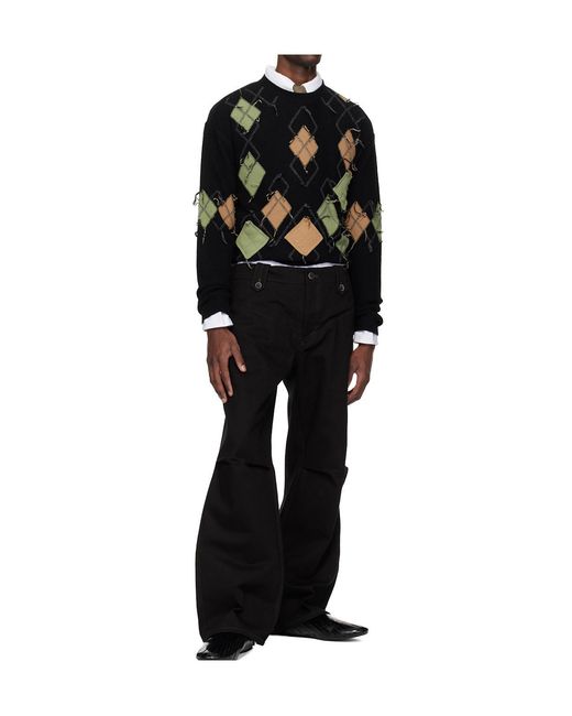 ANDERSSON BELL Black Double-Belted Wide-Leg Pants for men