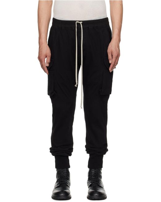 Rick Owens Black Mastodon Cut Track Trousers for men