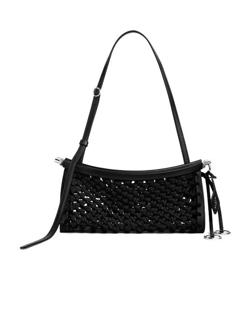 Alaïa Black Small Le Click Macramé East-West Bag