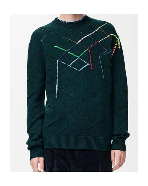 Loewe Green Long-Sleeved Wool Sweater for men