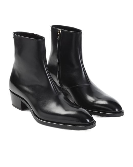 Tom Ford Black Pointed-Toe Ankle Boots for men