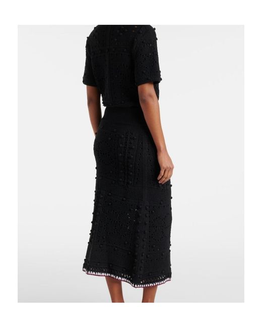 Dorothee Schumacher Black Cotton-Blend Midi Skirt