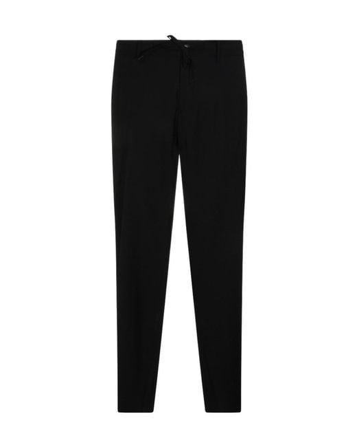 Canali Black Drawstring Waist Pants for men