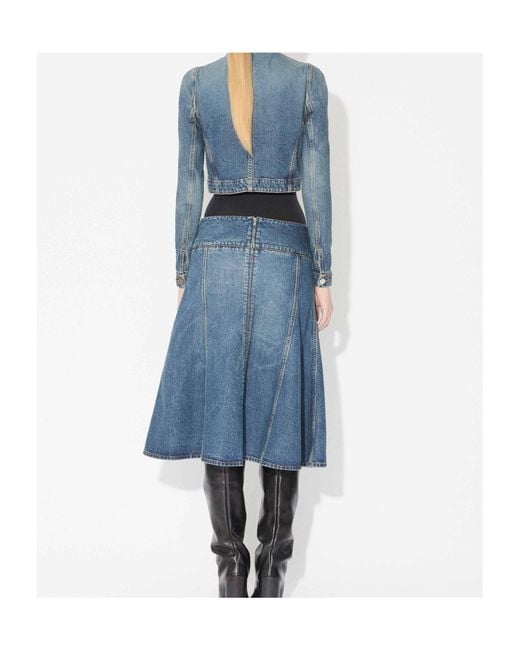 Alaïa Blue Alaïa Denim Cropped Jacket